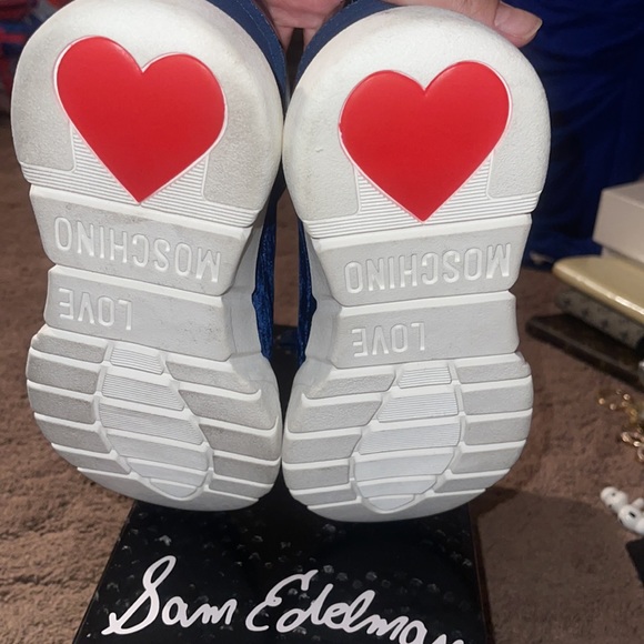 MOSCHINÓ SIZE EU 36 NEW SNEAKERS TENNIS SHOES ROYAL DEEP BLUE VELVET 💙 - Picture 5 of 10